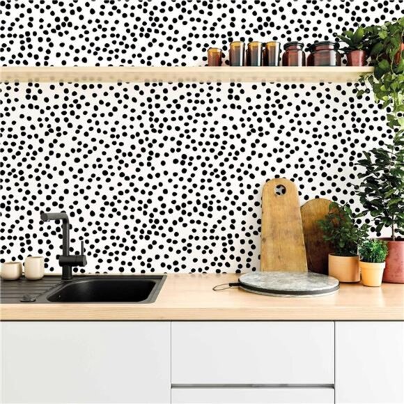 Peel and Stick Wallpaper Polka Dot Wallpaper Stick and Peel - Picture 2 of 7